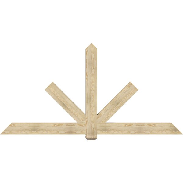 Ekena Millwork Kennewick Rough Sawn Timber Gable Bracket, Douglas Fir, 96"W x 48"H x 4"D x 6"F, 12/12 Pitch GBW096X48X0406KEN00RDF - main